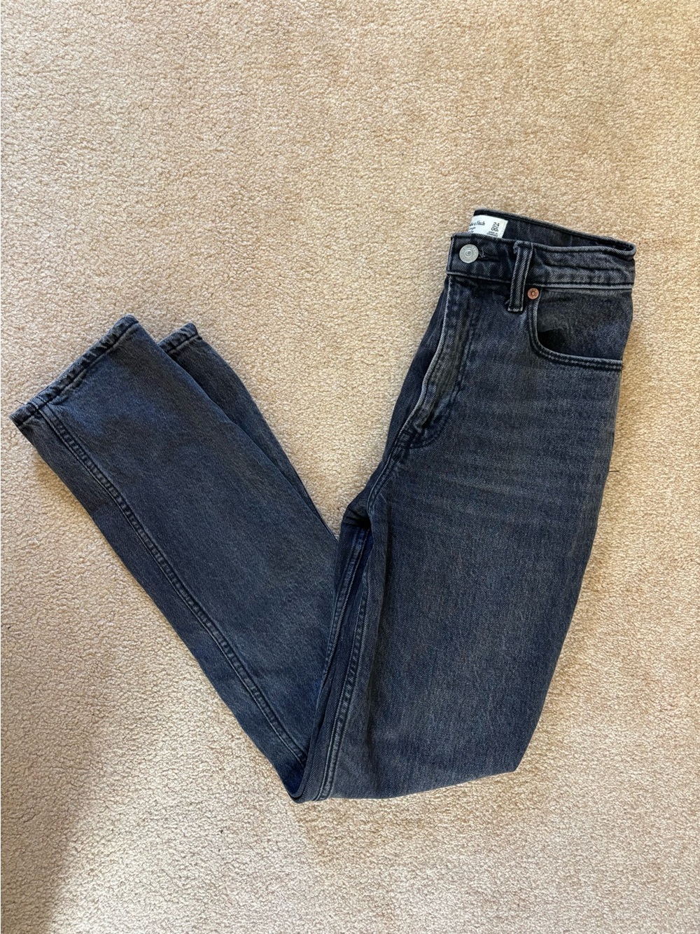 Abercrombie & Fitch Dark Wash Black Jeans - Classic Straight Fit